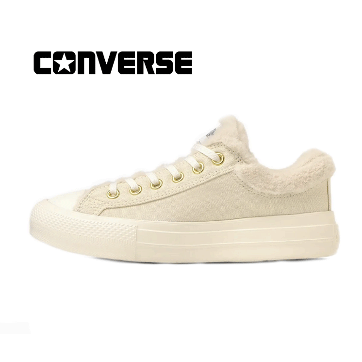 CONVERSE ALL STAR LIGHT PLTS BOACOLLAR OX(コンバース オールスター ライト PLTS ボアカラー OX)5SD727 CREAM クリームディテールアレンジモデル ボア素材 厚底 正規代理店