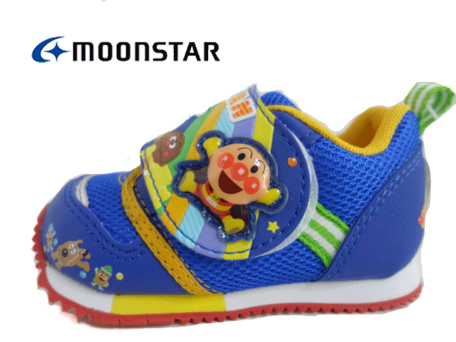 MOON STAR(ムーンスター)　APM B16 ブルー/BLUE 【ベビー】 それいけアンパンマン 子供靴 キッズスニーカー 【男の子】 キャラクタースニーカー 【軽量設計】
