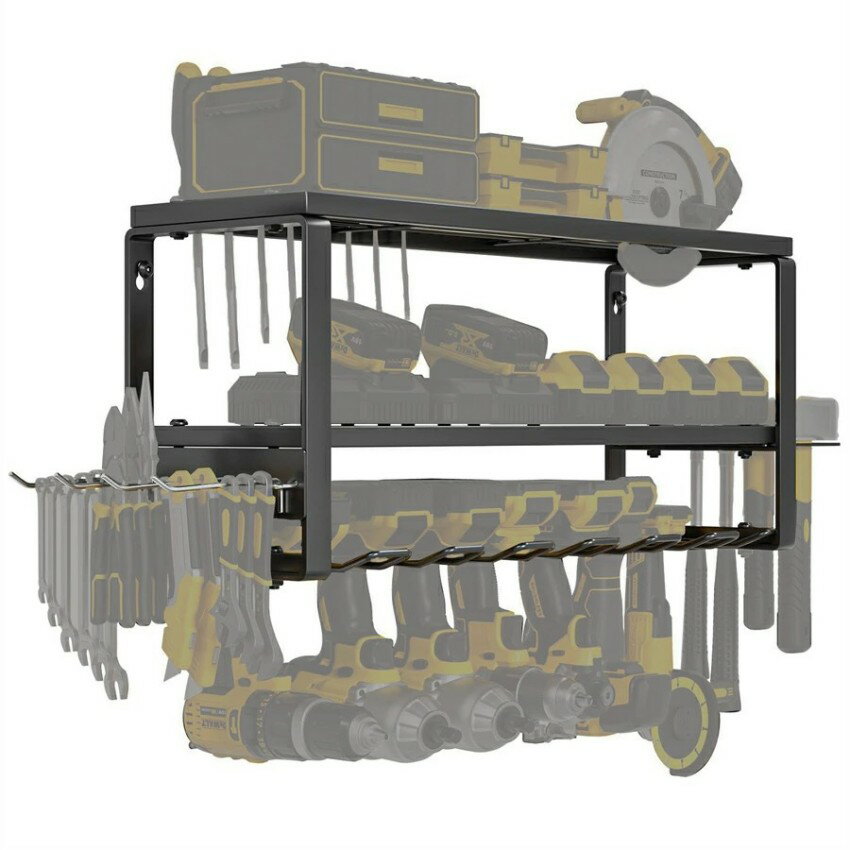 電動ドライバー収納棚 壁掛け工具収納棚 ドリル収納棚 4/5/7本収納 工具収納棚 棚 工具収納 工具ホルダ..