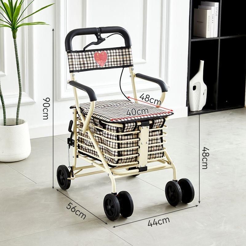 手押し車 シルバーカー 折りたたみ 手押し車 歩行補助 補助具 ブレーキ付き 収納 買い物 ショッピング..