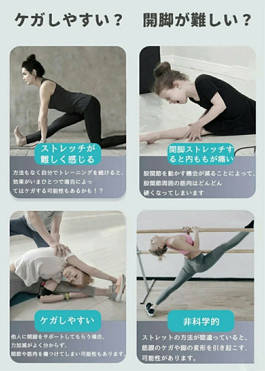 開脚ストレッチャー 折り畳み式 開脚ストレッチ 股関節 ストレッチ 器具 股開き 牽...