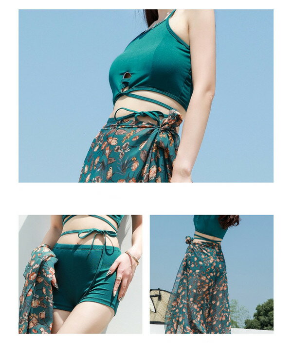 送料無料 レディース水着 日焼け防止 タンキニ ラッシュガード 体型カバー パッド付き ショートパンツ 3点セット セパレート オーバーサイズ 可愛い 無地 ママ水着 カバーアップ 大きいサイズ 高校生 学生 女の子 通気性 伸縮性 快適