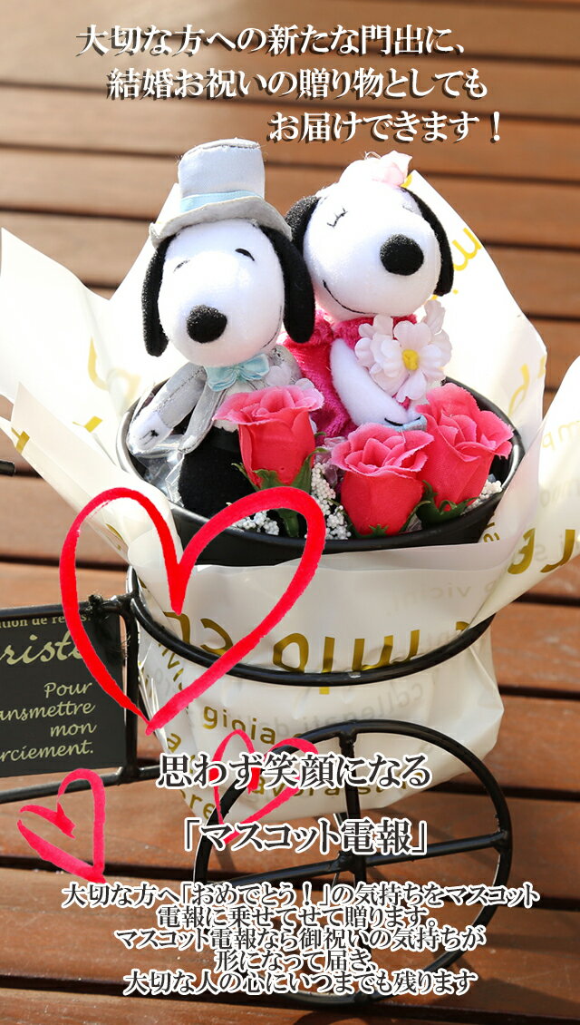 楽天市場 スヌーピー 電報 結婚式 ぬいぐるみ Snoopy 即日発送 ウェルカムドール おしゃれ 祝電 結婚 結婚祝い ウェディング ウェルカム フラワー 送料無料 ヨーロピアンサイクル カラードレス My Anela