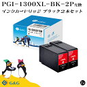 【今だけ特価】 G&G PGI-1300XLBK 黒2個セット 顔料【残量表示機能付】キヤノン 互換インク PGI-1300XL-4PK 対応プリンター: MA...