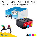 G&G PGI-1300XL 4色セット 顔料【残量表示機能付】キヤノン 互換インク PGI-1300XL-4PK 対応プリンター: MAXIFY MB2730...
