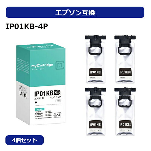 【MC福袋4個セット】 エプソン IP01KB 互換 インク ( EPSON ) 互換インクパック IP01KB 4個セット ブラック 増量 顔料 【残量表示対応】 対応機種 : PX-M884F / PX-M884FC0 / PX-M885F / PX-S884 / PX-S884C0 / PX-S885