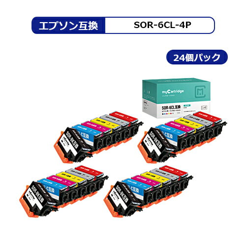 【MC福袋4個セット】 エプソン SOR-6CL 互換 インク ソリ互換 エプソン ( EPSON ) 6色 4セット ( SOR-BK SOR-C SOR-M SOR-Y SOR-R SOR-GY ) 【残量表示対応】 対応機種 : EP-50V