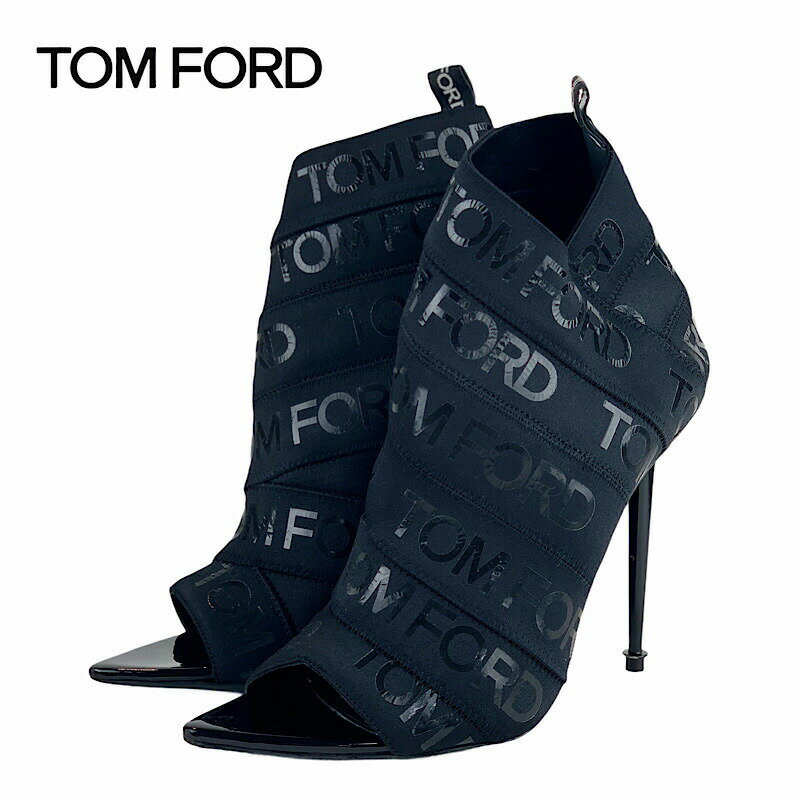 美品 トムフォード TOMFORD ブーティ ロゴ ブラック 黒 送料無料 1