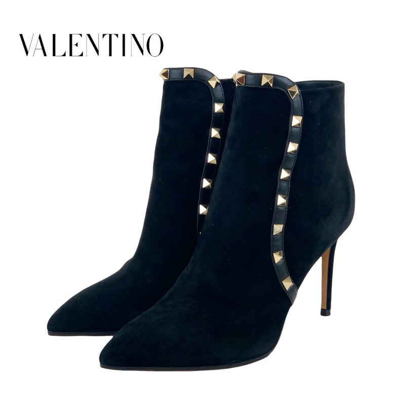 ヴァレンティノ VALENTINO ショートブーツ ロックスタッズ スウェード