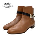 エルメス HERMES ネオ ブーツ ショートブーツ 靴 シューズ レザー ブラウン ブラック 茶 シルバー ケリー金具 ギフト プレゼント 送料無料