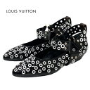 ルイヴィトン LOUIS VUITTON パンプス フラットパンプス ラプソディライン ホール モノグラム パテント ブラック ギフトプレゼント 送料無料