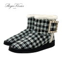 ロジェヴィヴィエ Roger Vivier ブーツ ショートブーツ ムートンブーツ ビジュー 千鳥格子 ファブリック ブラック ホワイト ギフトプレゼント 送料...