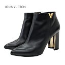ルイヴィトン LOUIS VUITTON ハートブレイカーライン ブーツ ショートブーツ アンクルブーツ 靴 シューズ エッセンシャルV レザー ブラック 黒 ...