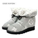 ルイヴィトン LOUIS VUITTON ピローライン モノグラム ブーツ ショートブーツ 靴 シューズ ナイロン ホワイト ブラック 未使用 アンクルブーツ ...