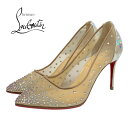 クリスチャンルブタン Christian Louboutin FOLLIES STRASS パンプス 靴 シューズ メッシュ レザー ベージュ シルバー ラインストーン メタリック パーティーシューズ ギフト プレゼント 送料無料