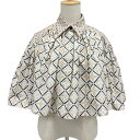 ルイヴィトン LOUIS VUITTON LV バイ・ザ・プール トップス ブラウス シャツ コットン ベージュ 未使用 モノグラム ケープ クロップド丈 半袖...