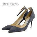 ジミーチュウ 未使用 ジミーチュウ JIMMY CHOO パンプス 靴 シューズ アンクルストラップ スエード グレー ギフト プレゼント 送料無料