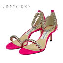 ジミーチュウ ジミーチュウ JIMMY CHOO サンダル 靴 シューズ スエード ピンク 未使用 ビジュー アンクルストラップ パーティーシューズ