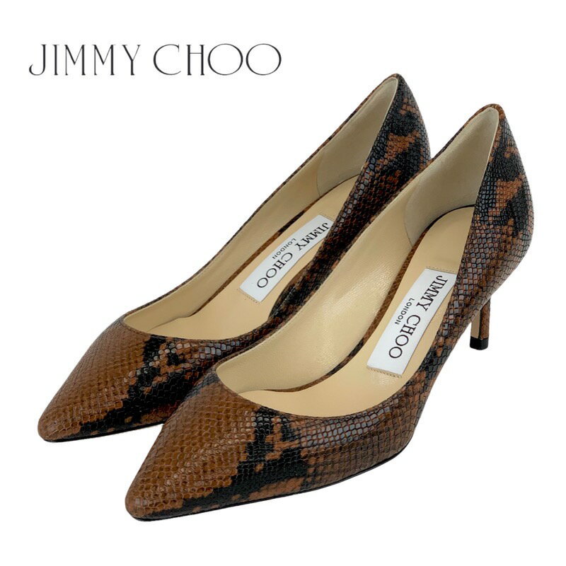 ジミー チュウ パンプス ジミーチュウ JIMMY CHOO パンプス 靴 シューズ レザー ブラウン ブラック 未使用 パイソン