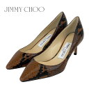 ジミーチュウ ジミーチュウ JIMMY CHOO パンプス 靴 シューズ レザー ブラウン ブラック 未使用 パイソン