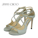 ジミーチュウ JIMMY CHOO サンダル 靴 シューズ グリッターファブリック シルバー 未使用 ラメ パーティーシューズ(4)