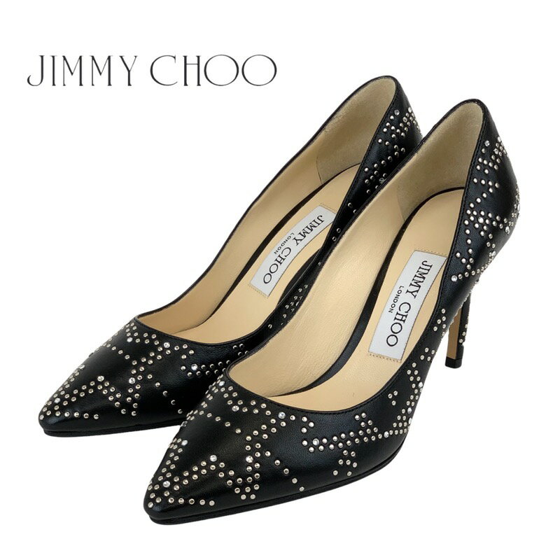 ジミー チュウ パンプス ジミーチュウ JIMMY CHOO パンプス 靴 シューズ レザー ブラック シルバー スタッズ スター パーティーシューズ