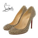 クリスチャンルブタン Christian Louboutin FIFI SPIKES 100 パンプス 靴 シューズ スパイク スタッズ レザー ベージュ シル...