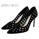 ジミーチュウ 未使用 ジミーチュウ JIMMY CHOO ROMY パンプス 靴 シューズ スター パンチング スエード ブラック 黒 ギフト プレゼント 送料無料