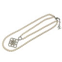 シャネル CHANEL ネックレス ペンダント チョーカー シルバー ホワイト ココマーク ラインストーン ビジュー パール(4)