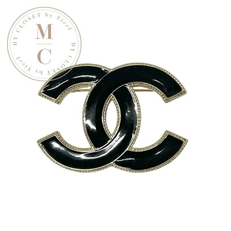 シャネル CHANEL ブローチ コサージュ ブラック ゴールド ココマークのサムネイル