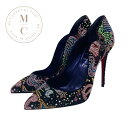 クリスチャンルブタン Christian Louboutin HOT CHICK STARLIGHT パンプス 靴 シューズ スエード ブラック マルチカラー 未使用 ラインストーン スターライト(4)