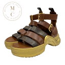 ルイヴィトン LOUIS VUITTON アークライトライン モノグラム サンダル 靴 シューズ レザー ブラウン ゴールド(4)