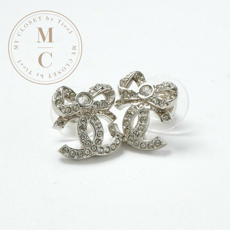 【23SS/華やかな耳元に★/ギフトにも】CHANEL ピアス リボン CHANEL】リボン ピアス【ビジュー】 23SS/華やかな耳元に