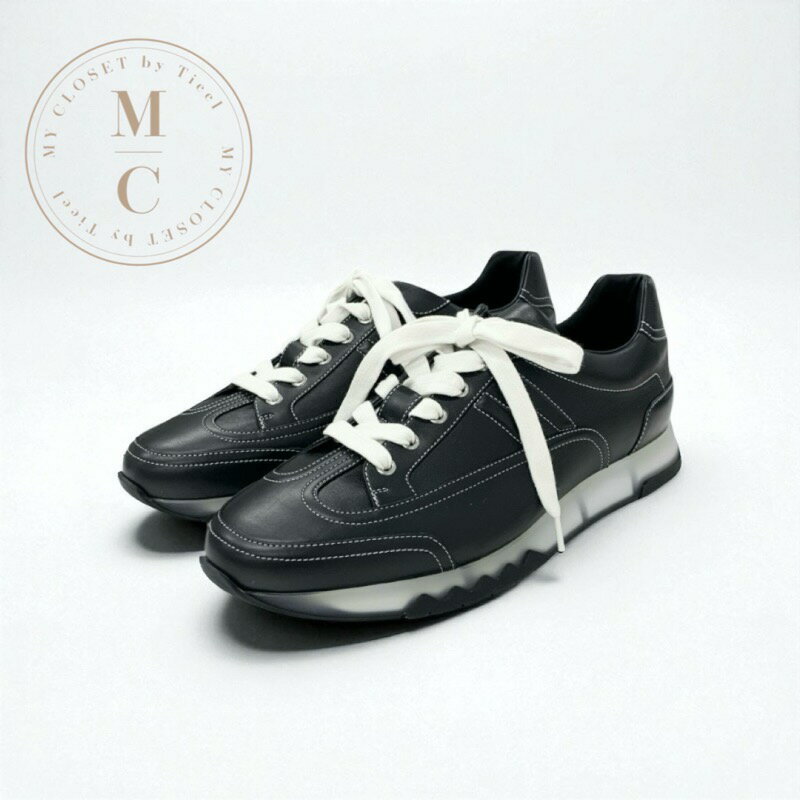 エルメス HERMES トレイル スニーカー 靴 シューズ レザー ブラック 黒 未使用 ロゴ メンズのサムネイル