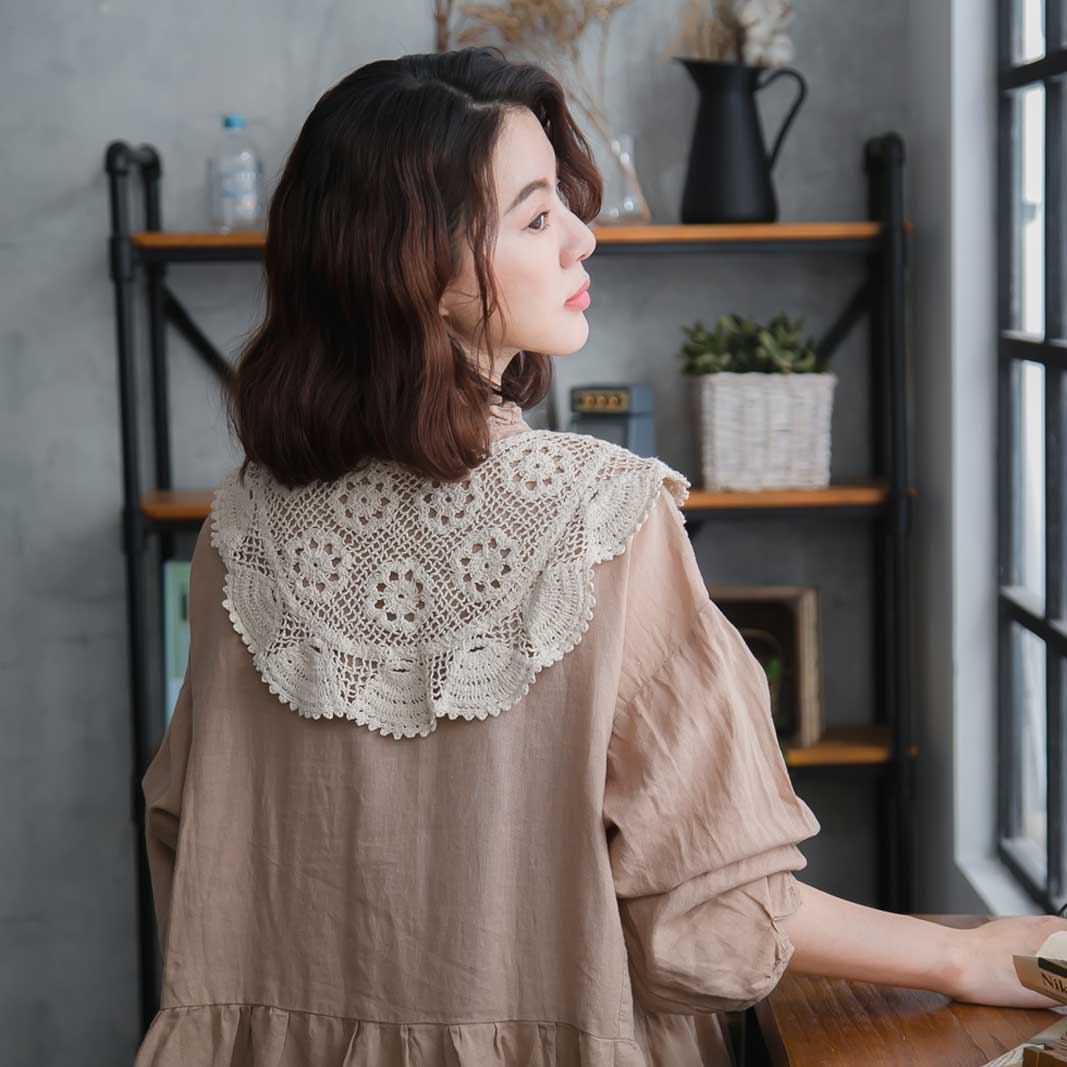 【完売御礼】 ストール スカーフ 【全 4 色【 ベージュ ベイジ 肌色 】 マリン ロリータ ゆめかわいい お嬢様 ガーリー コットン100% 綿100% 天然素材 セーラー風 スカラップレース 秋服 秋物 秋用 秋冬 冬服 冬物 冬用のサムネイル