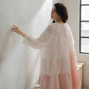 楽天Myclosetカーディガン 「 サンブロック デコレーション、好評につき春夏仕様で再登場！ 」 肩と裾レースをシースルーに。軽やかな日焼け対策、美しく繊細 7分袖 スカラップ 刺繍レース 【 リネン100％ 麻100％ 】 【 オフホワイト 白色 】 全 4 色