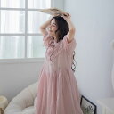 胸元に咲くロマンティックな優雅さ、軽やかなリネンが叶える柔らかい心地よさ【 リネン100% 麻100% 】【 ピンク 桃色 】全3色上代\12,800 (税別)