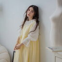 涼やかな着心地と斜めのギャザーで魅せる上品なライン、季節を超えて活躍【 リネン100% 麻100% 】【 イエロー 黄色 】全4色上代\10,880 (税別)