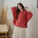 汗対策のインナーと組み合わせて、夏に負けない快適な2枚重ねコーデを実現【 リネン100% 麻100% 】【 レッド 赤色 】全3色上代\5,880 (税別)