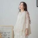 透け感を活かした重ね着で、涼しさとエレガンスを両立する夏のファッションを楽しむ【 リネン100% 麻100% 】【 ライトグレー 薄灰色 】全3色上代\8,280 (税別)
