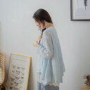 涼しさとおしゃれを両立する透け感を活かした重ね着で、新しい自分に出会う夏を【 リネン100% 麻100% 】【 ブルー 青色 】全3色上代\8,280 (税別)