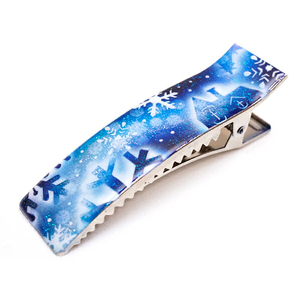Rakuten - マコズアトリエ ハンドメイド 手描き ヘアクリップ 雪が降り積もるお家と雪の結晶 コロニアルハウス hc82221