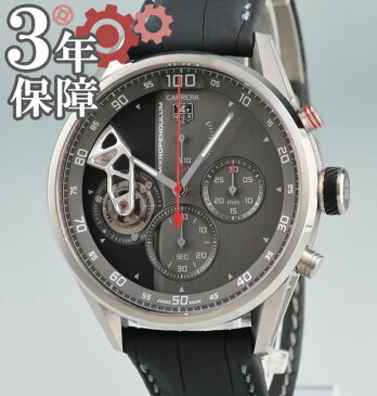 【18%OFF】 タグホイヤー TAG Heuer カレラ マイクロペンデュラム クロノ CAR2B82 自動巻 メンズ ウォッチ 腕時計 シースルーバック クロコ 黒 グレー 【中古】 【店頭受取対応商品】