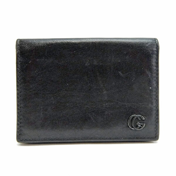 Gucci 人気 本革 美品 カードケース ブラック 美品 レザー 人気 名刺入れ Houbidou 本革 即日配達 中古 定番 グッチ メンズ 心斎橋店 プレゼント包装 グッチ カード入れ 名刺ケース 小物 黒 男性用 美品 中古 送料無料