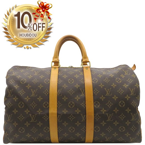 【10%OFF &最大3万円割引クーポン数量限定】 楽天スーパーセール ルイヴィトン LOUIS VUITTON ボストンバッグ キーポル45 モノグラムキャンバス モノグラム ゴールド金具 茶 鍵 カデナ欠品 M41428 SP1916【中古】