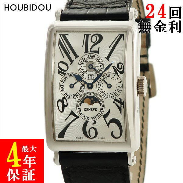 フランクミュラー FRANCK MULLER ロングアイランド パーペチュアルカレンダー 1200QP 国内正規 K18WG無垢 角型 メンズ 腕時計自動巻き シルバー 【中古】のサムネイル