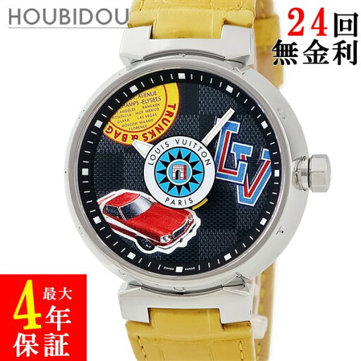 ルイヴィトン LOUIS VUITTON タンブール GM ダミエ ワールドツアー QA063 黒 グレー ラウンド メンズ 腕時計クオーツ ブラック 【中古】 ルイヴィトン LOUIS VUITTON タンブール GM ダミエ ワールドツアー QA063 黒 グレー ラウンド メンズ 腕時計クオーツ ブラック 【中古】