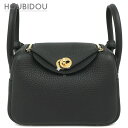 \最大3万円割引クーポン数量限定5/1-5/3/ エルメス HERMES ショルダーバッグ リンディ ミニ 20 トリヨンクレマンス ブラック ゴールド金具 新...