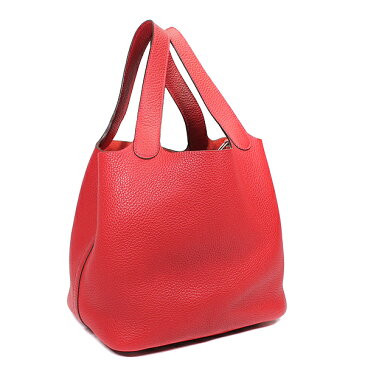 エルメス HERMES ピコタンロックMM ハンドバッグ トリヨンクレマンス ルージュカザック シルバー金具 □Q刻印 レディース 【保存袋】定番 人気 美品 【中古】
