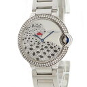カルティエ Cartier バロンブルー W69011Z4 ダイヤ パンテール ヒョウ柄ダイヤル レディース 腕時計クオーツ シルバー 【中古】【店頭受取対応商品】